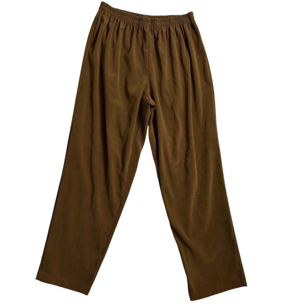 RK Originals Woman Brown Elastic Waist Straight Leg Pants Size 18W